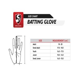 SG Batting Gloves Size Guide