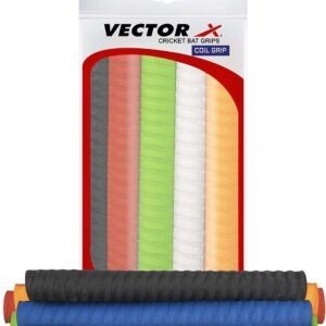 Vector X Rubber Spiral/Coil Cricket Bat Grip For Better Shock Absorption, Extra Cushioning 6 Different Colors Combo Pack of 6