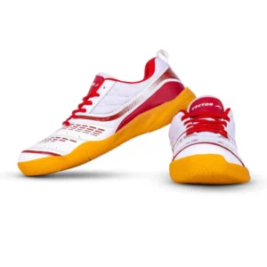 Vector X Ranger 7.0 Power Cushion Synthetic Mesh Badminton Shoes For Men (White/Red)