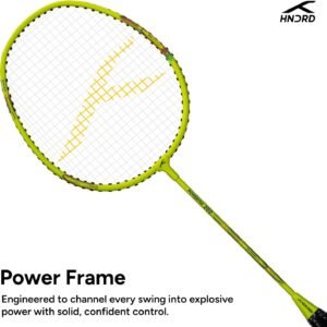 HUNDRED Powertek 200 Strung Badminton Racket (Neon Green)