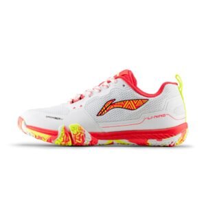 Li-Ning Saga Lite S1 Badminton Shoes (White/Orange/Lime)