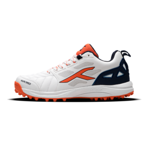 Hundred TerraField Unisex-Adult Cricket Shoes - White/Orange/Navy